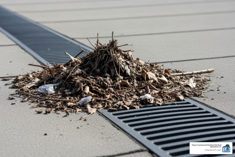 flat roof drain cleaning